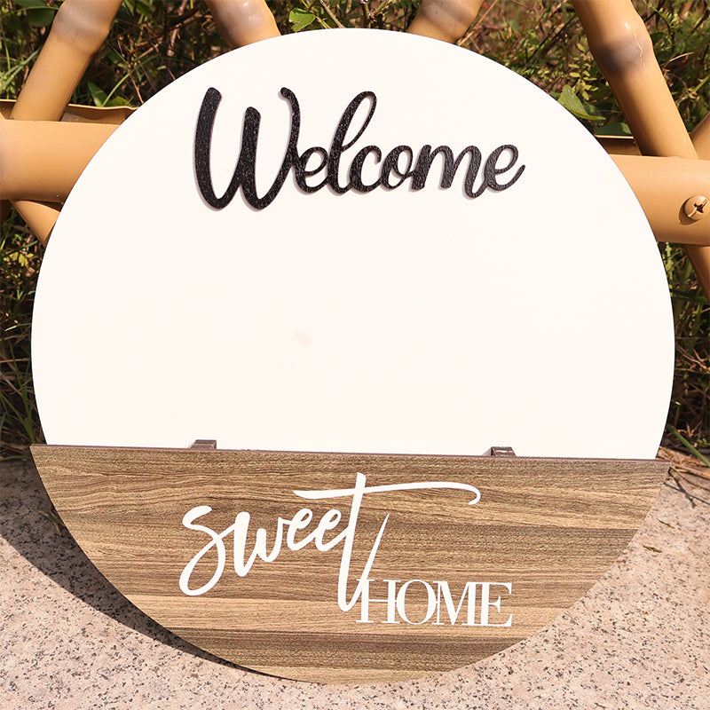 Floral Welcome Sign for Front Door Porch