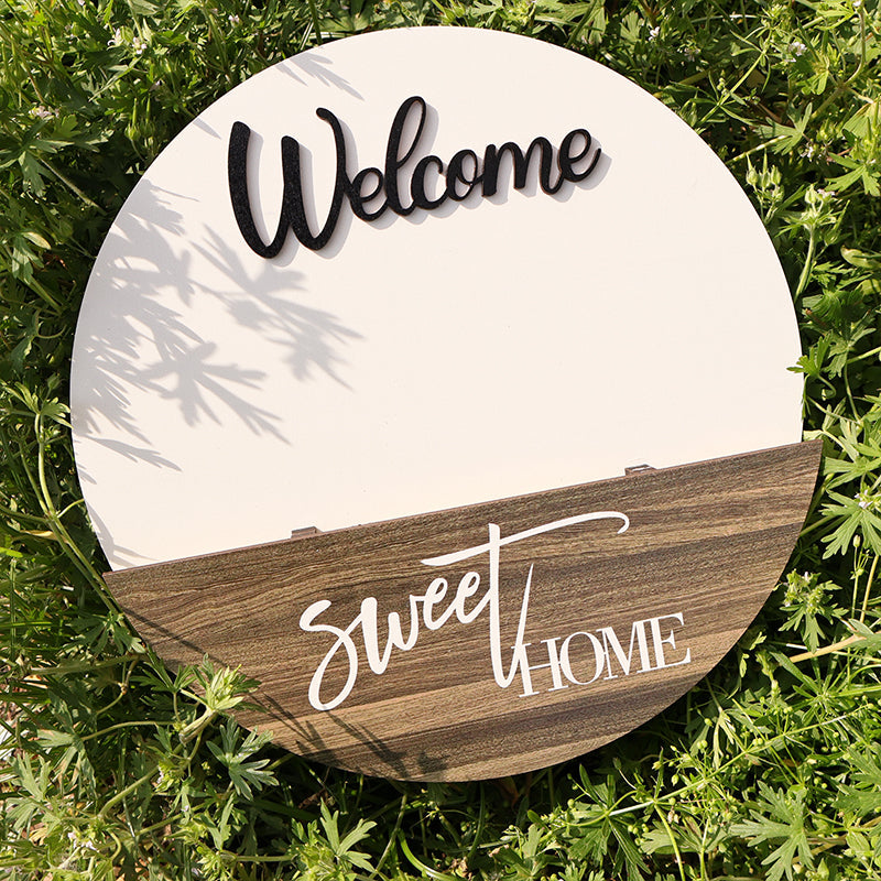 Floral Welcome Sign for Front Door Porch