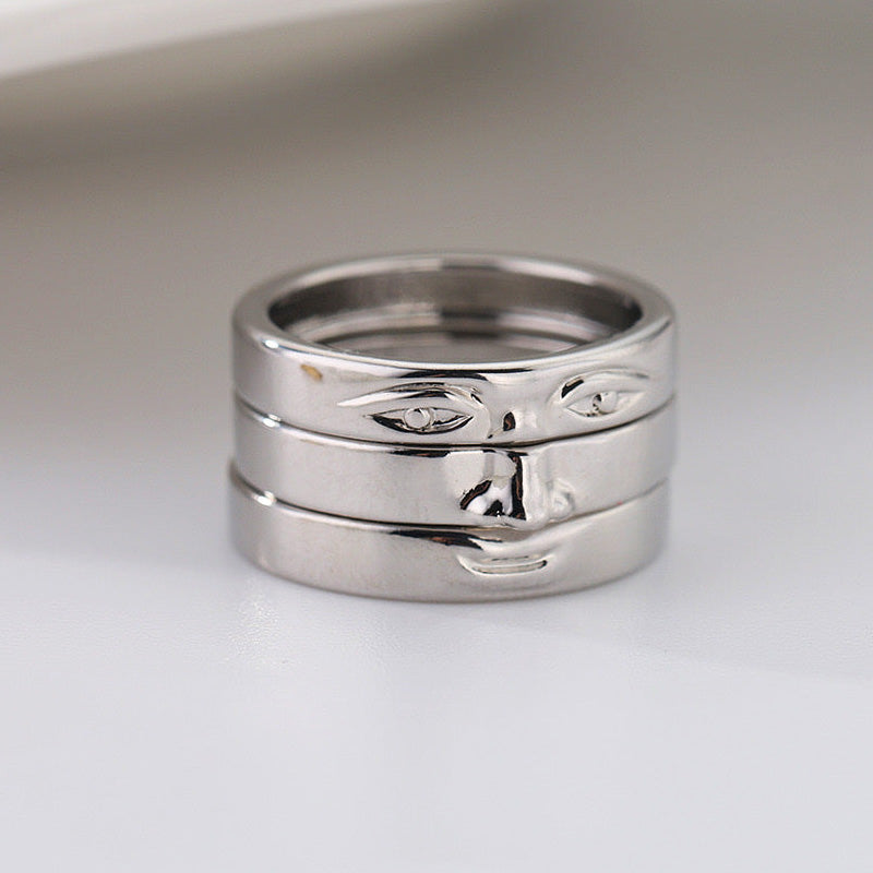 Face Finger Ring Set