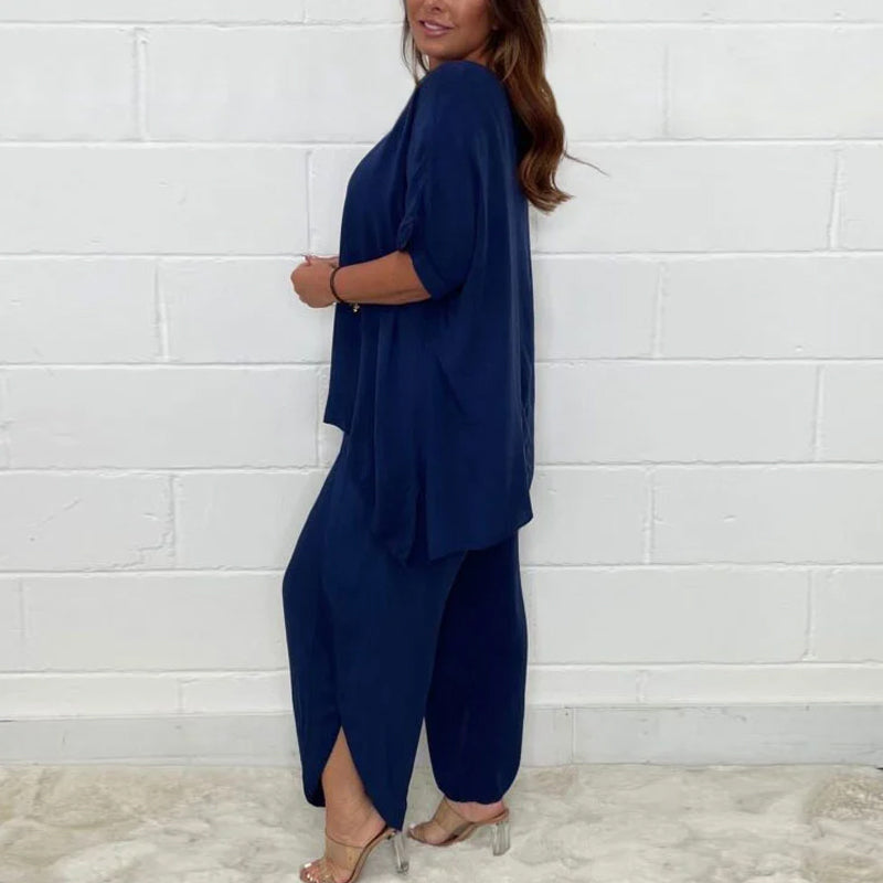 2-Piece Sleeved Trouser Suit