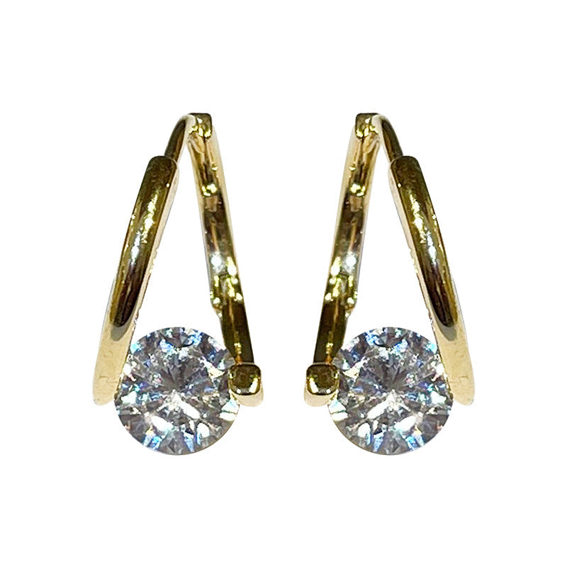 Diamond Round Stud Earrings