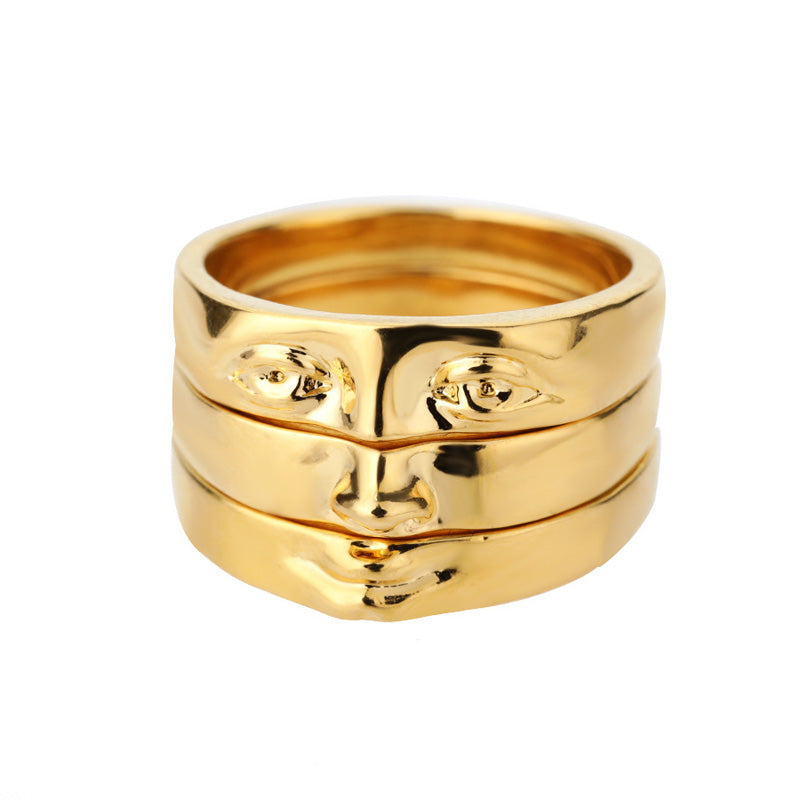 Face Finger Ring Set