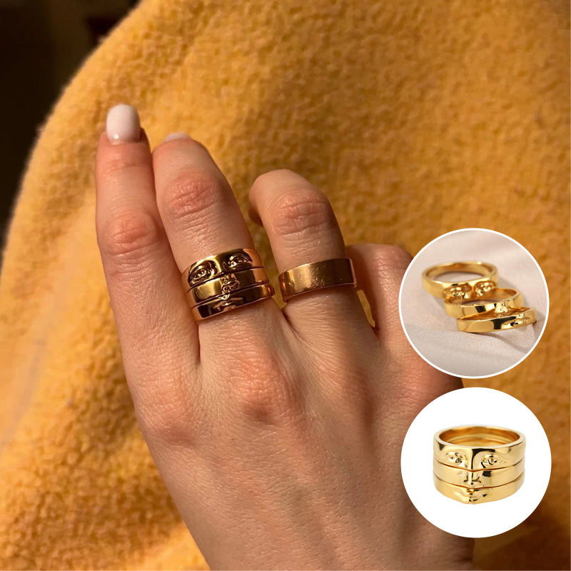 Face Finger Ring Set