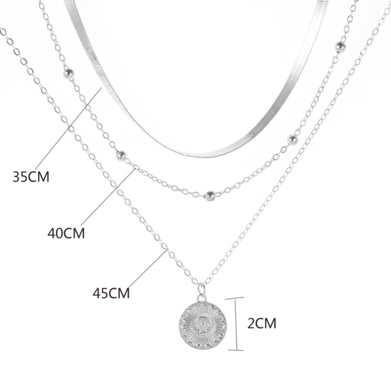 Multi-Layer Lotus Pendant Necklace