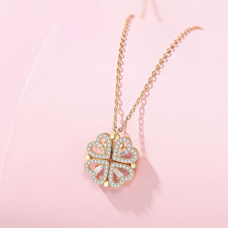 Four Leaf Heart Shape Lucky Necklace