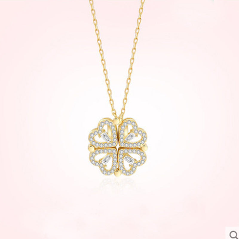 Four Leaf Heart Shape Lucky Necklace