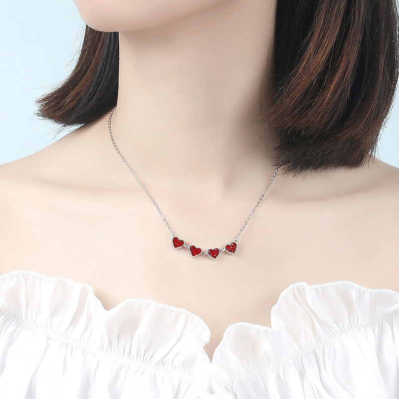 Four Leaf Heart Shape Lucky Necklace