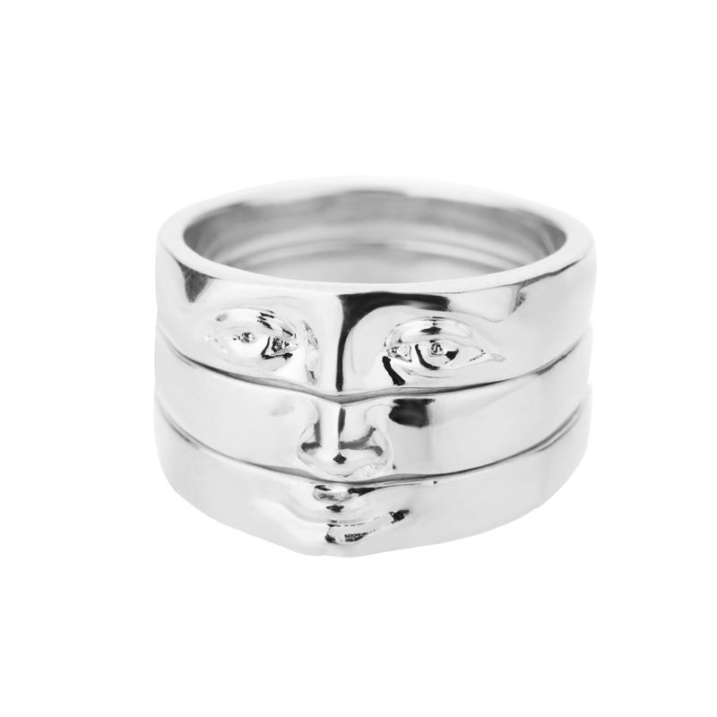 Face Finger Ring Set