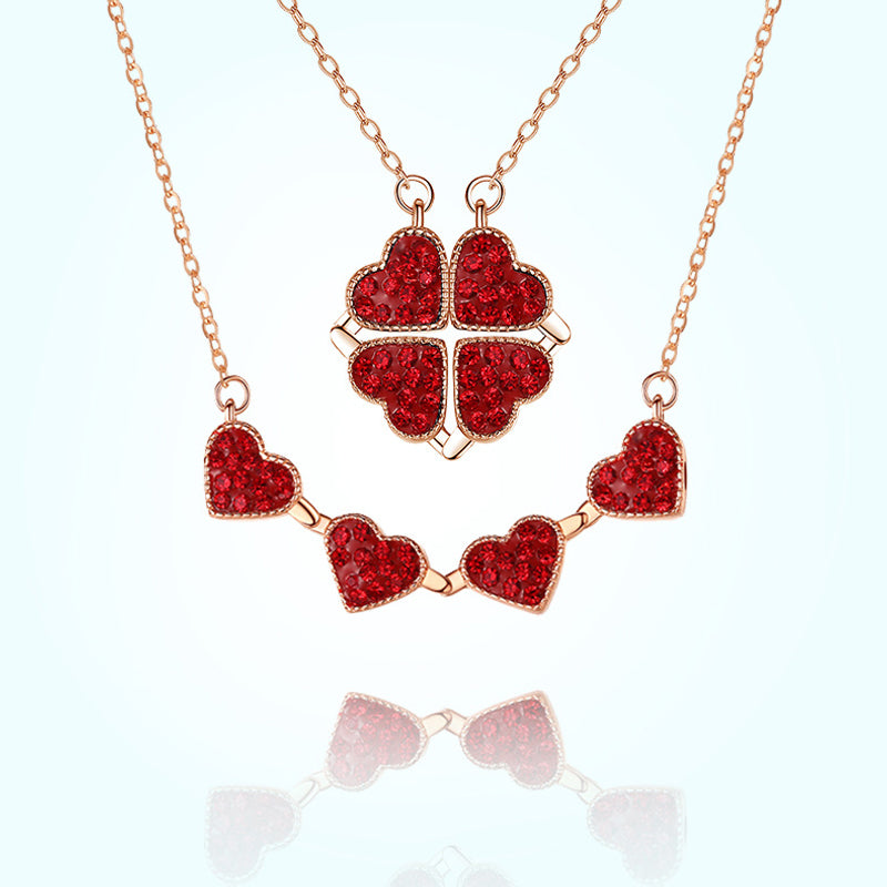 Four Leaf Heart Shape Lucky Necklace