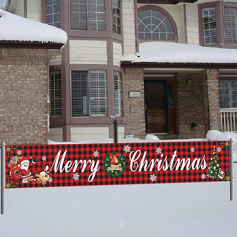 Christmas Outdoor Banner Flag Pulling