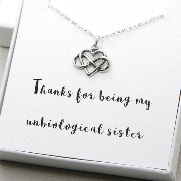 Love Bow Unbiological Sister Necklace Best Friend Necklace