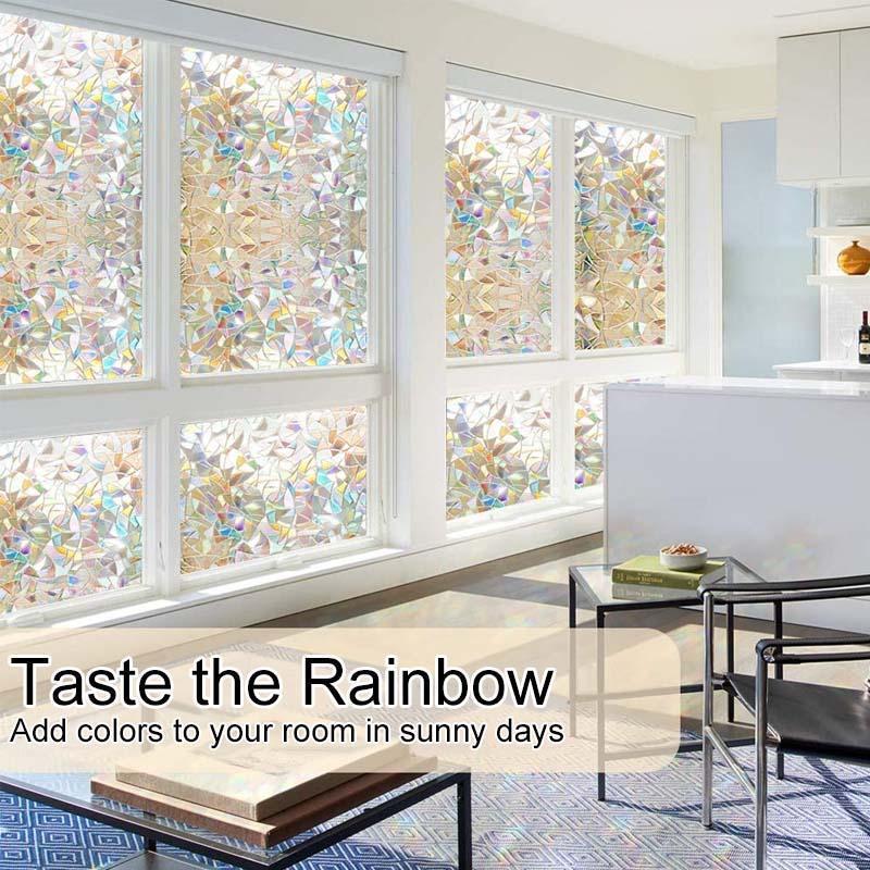 3D Rainbow Window Film，PVC refraction & No glue