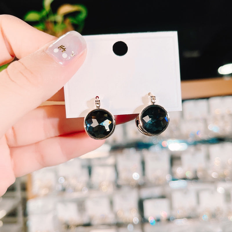 Double Side Black Crystal Earring