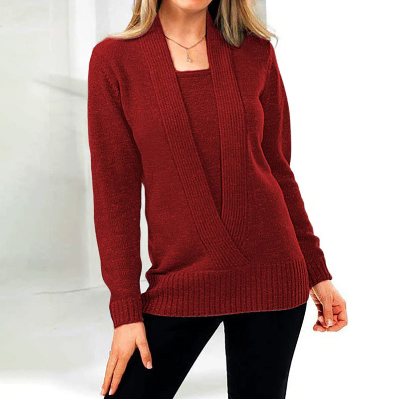 Women's Solid Color Pullover Cropped Knitted Jumpers