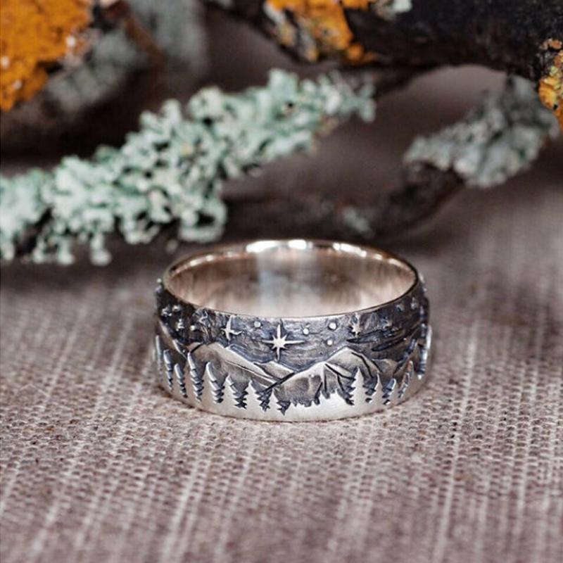 Wolf and She-wolf Paired Rings