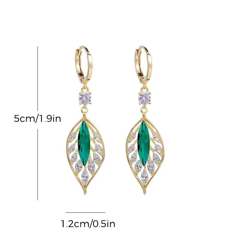 Fashion Crystal Leaf Earrings