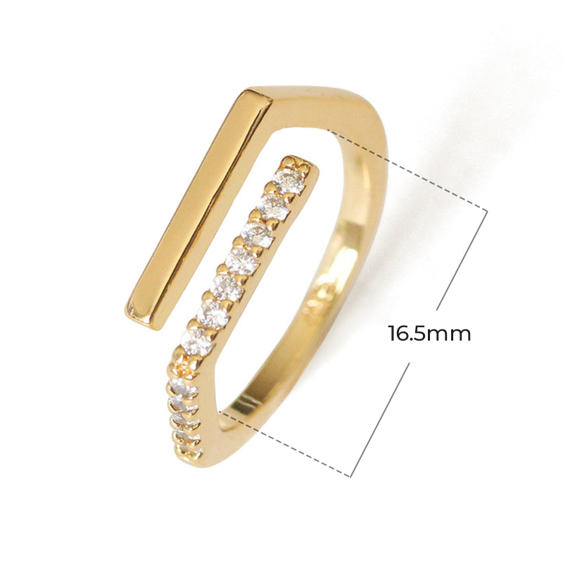 Diamond-studded Line Ring