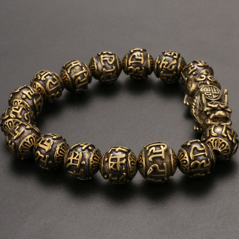 Pure Copper Pixiu Mantra Bracelet