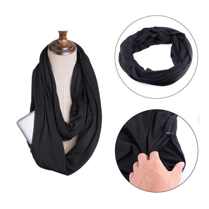 Bequee Winter Scarf With Zipped Pocket