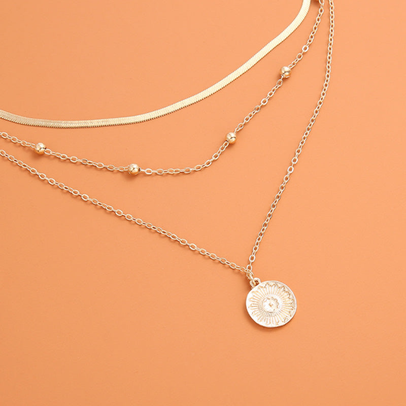 Multi-Layer Lotus Pendant Necklace