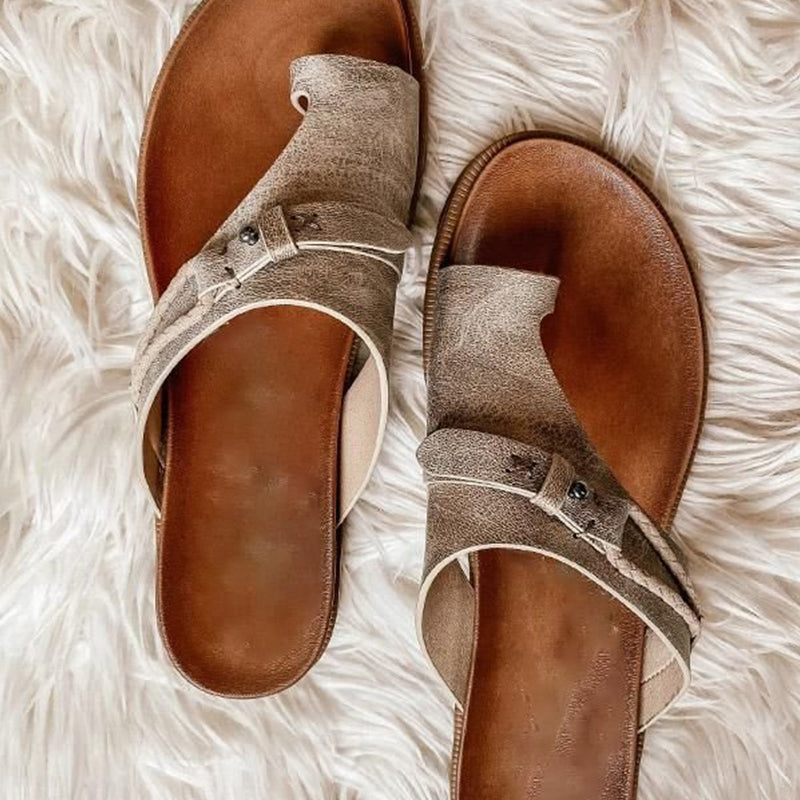Summer flat retro flip-flop Casual Beach sandals for Women