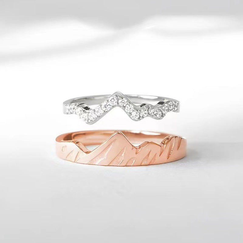 Two Tone Wavy Double Layer Ring