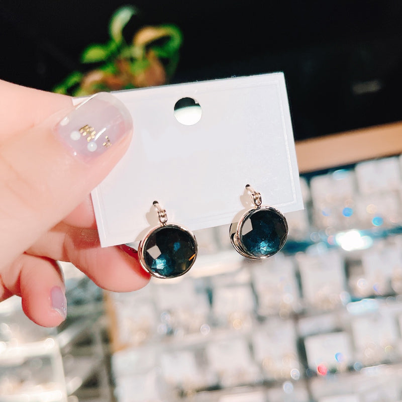Double Side Black Crystal Earring