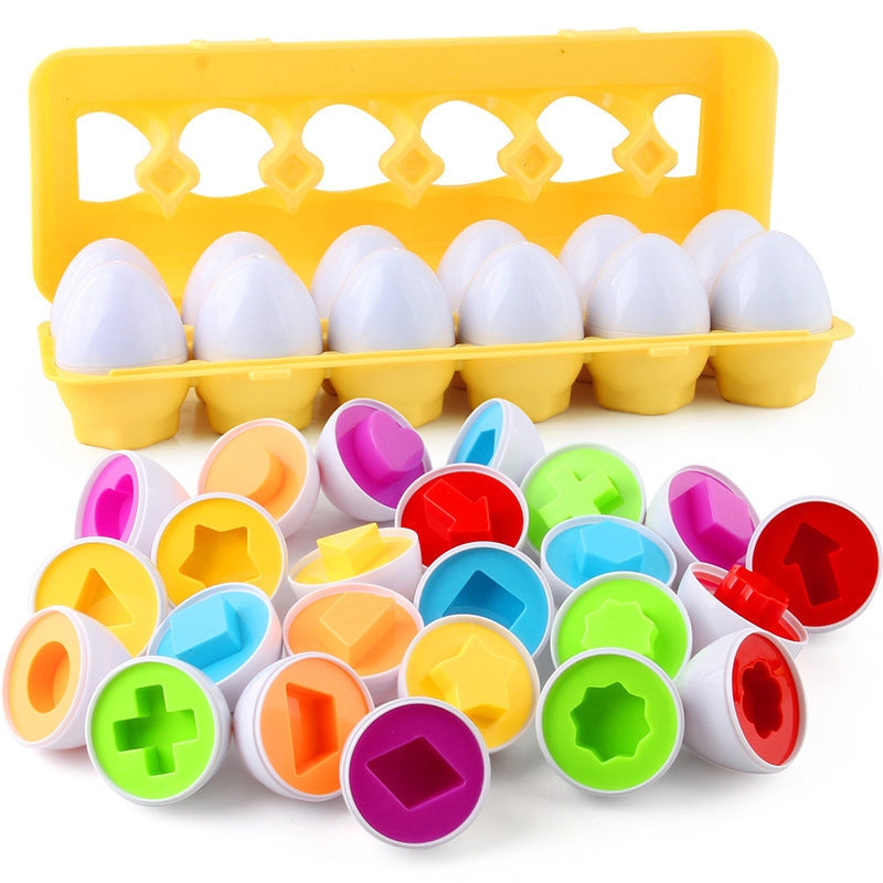 Cognitive Development Geometric Eggs ( 12 Eggs One Set )