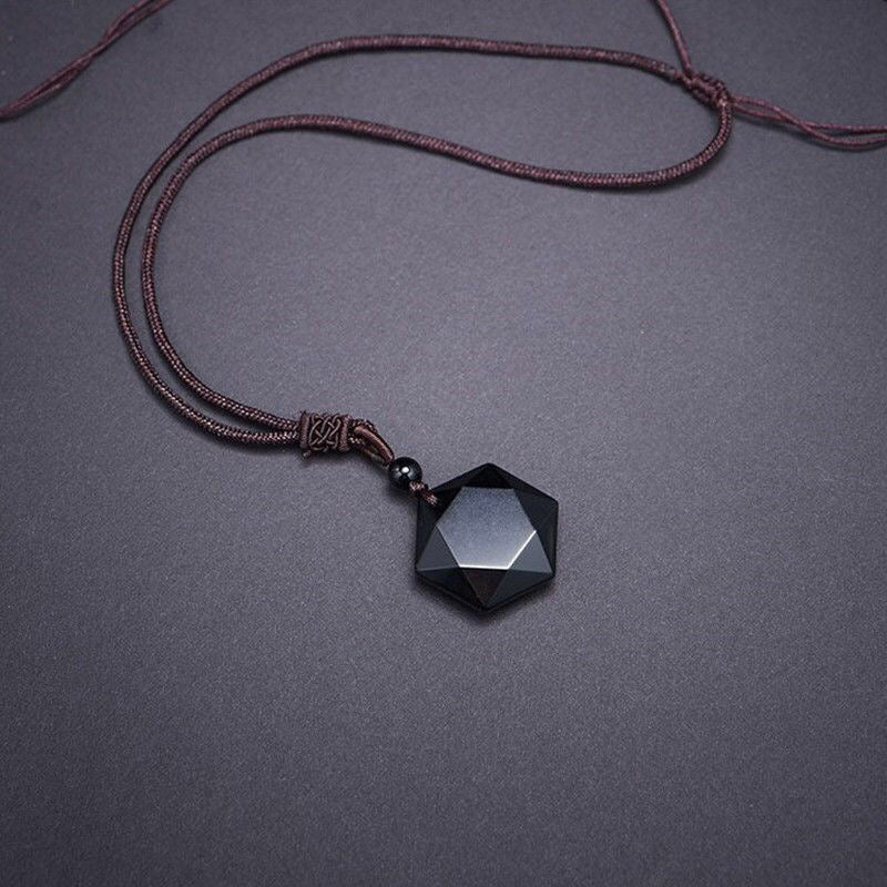 Black Obsidian Pendant Necklace