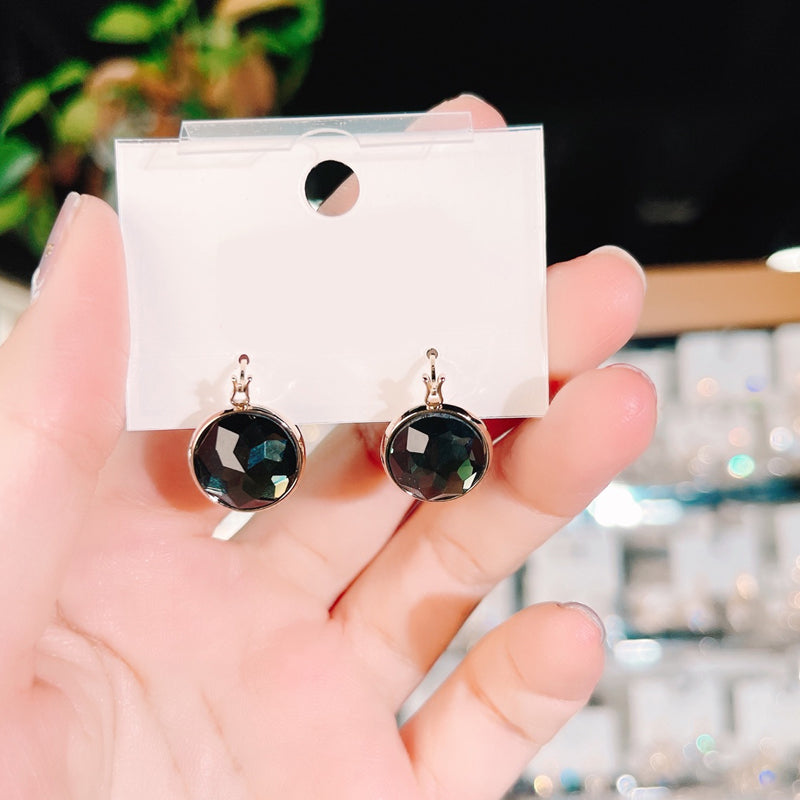Double Side Black Crystal Earring