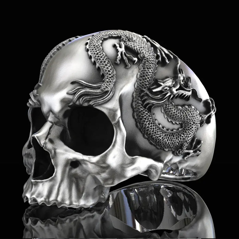 Skull And Dragon Ring
