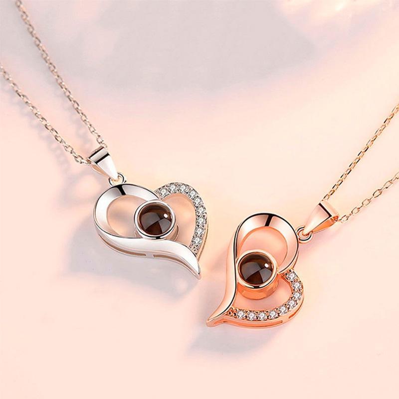 Love Projection Heart Necklace (I Love You in 100 Languages)