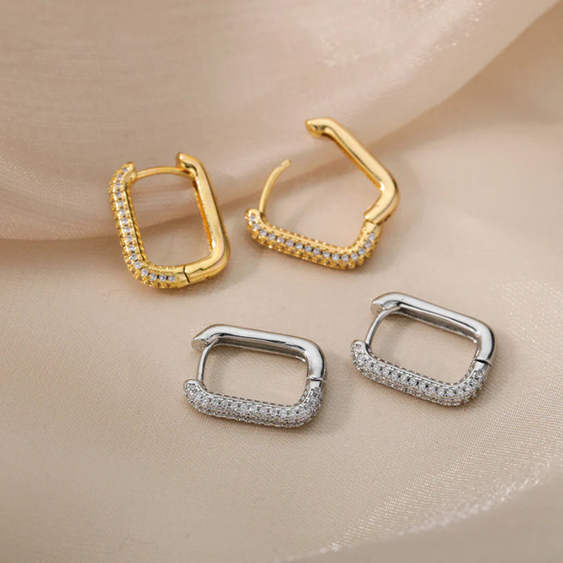 Sparkly Square Earrings