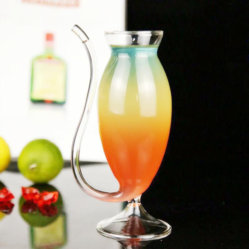 Creative Glass Cup With Drinking Tube Straw