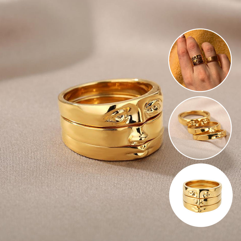 Face Finger Ring Set