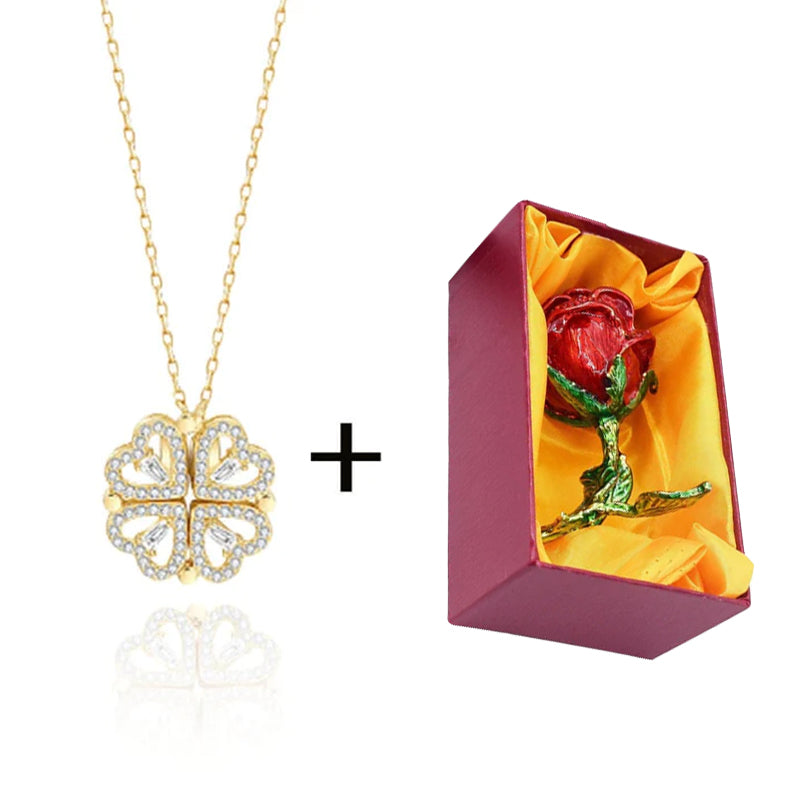 Four Leaf Heart Shape Lucky Necklace
