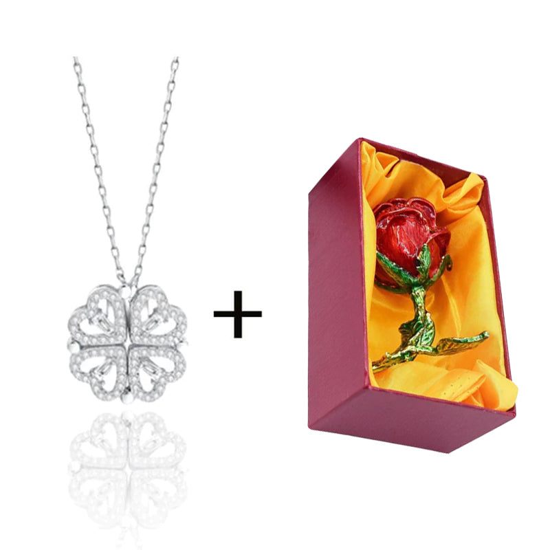 Four Leaf Heart Shape Lucky Necklace