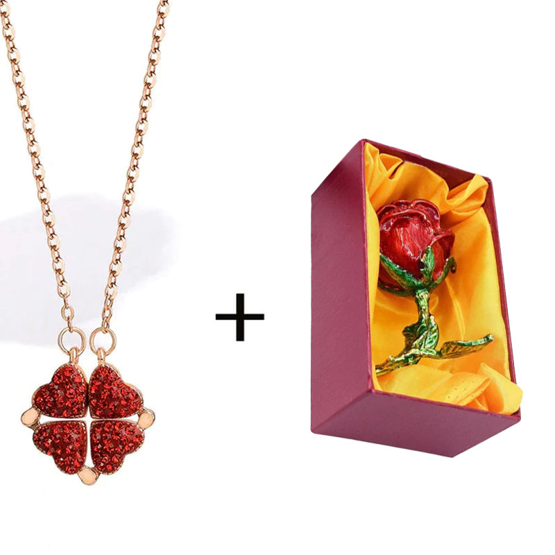 Four Leaf Heart Shape Lucky Necklace